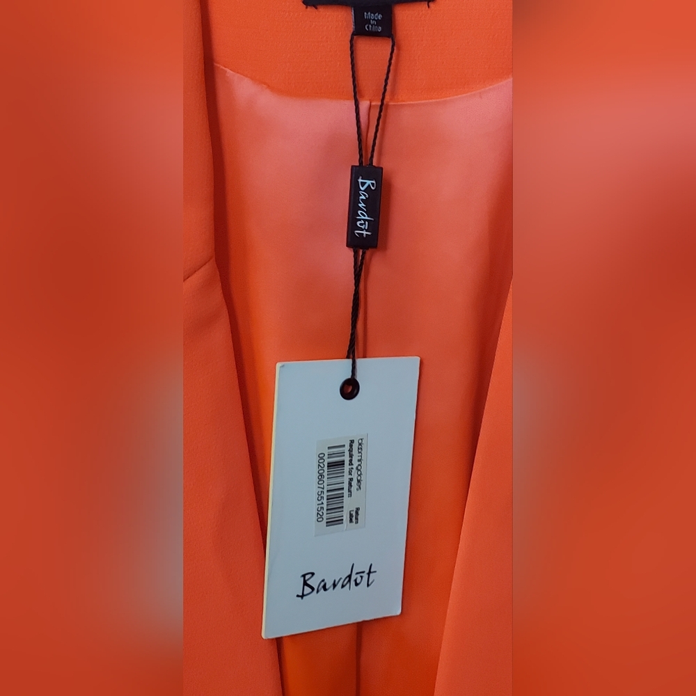 NWT BARDOT -size 4-Neon Coral Blazer/jacket long-sleeves - Picture 5 of 8